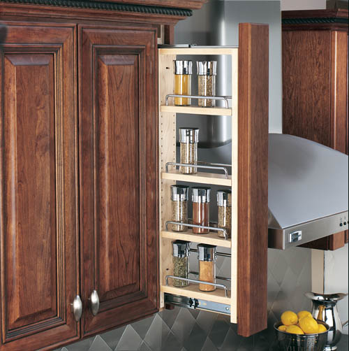 Cabinet-Organizers - Adjustable Wood Pull-Out Organizers for